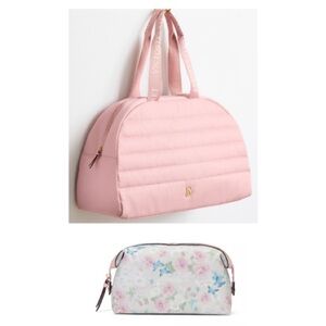 Victoria secret quilted duffel and makeup bag